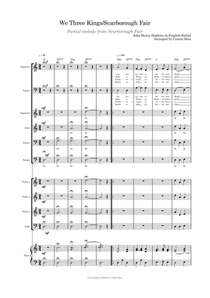 We Three Kings/Scarborough Fair combo SATB choir strings and piano