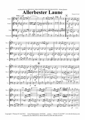 Allerbester Laune - German Polka - String Quartet