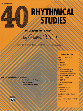 Book cover for 40 Rhythmical Studies