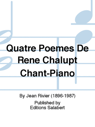 Book cover for Quatre Poemes De Rene Chalupt Chant-Piano