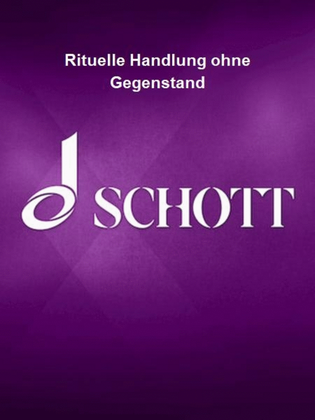 Book cover for Rituelle Handlung ohne Gegenstand