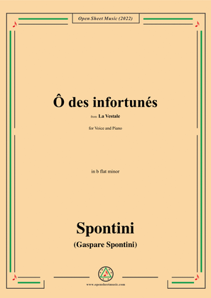 Book cover for Spontini-Ô des infortunés,from La Vestale,in b flat minor