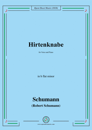 Book cover for Schumann-Hirtenknabe,in b flat minor,for Voice and Piano