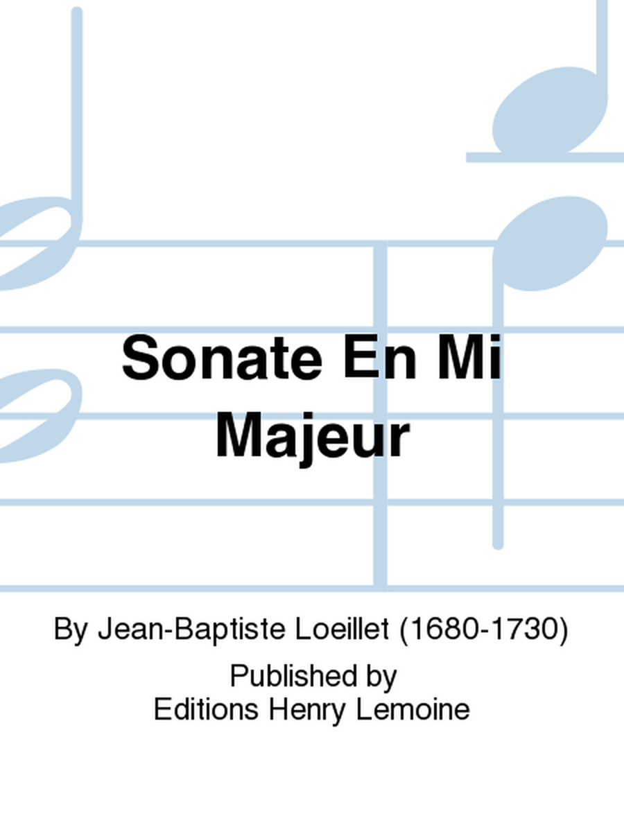 Sonate en Mi Majeur