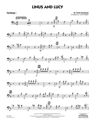 Book cover for Linus and Lucy (arr. John Berry) - Trombone 1