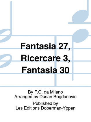 Book cover for Fantasia 27, Ricercare 3, Fantasia 30