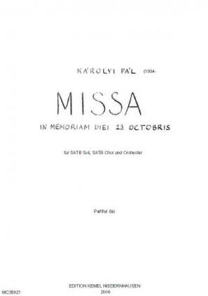 Book cover for Missa in memoriam diei 23. octobris