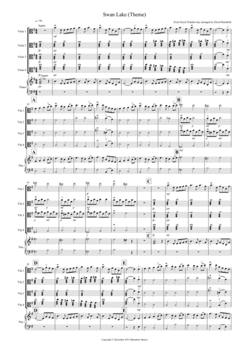 Swan Lake Theme for Viola Quartet image number null