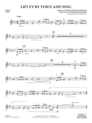 Book cover for Lift Ev'ry Voice And Sing (arr. Paul Murtha) - Pt.1 - Violin
