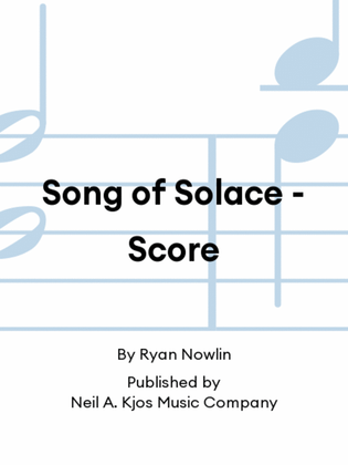 Book cover for Song of Solace - Score