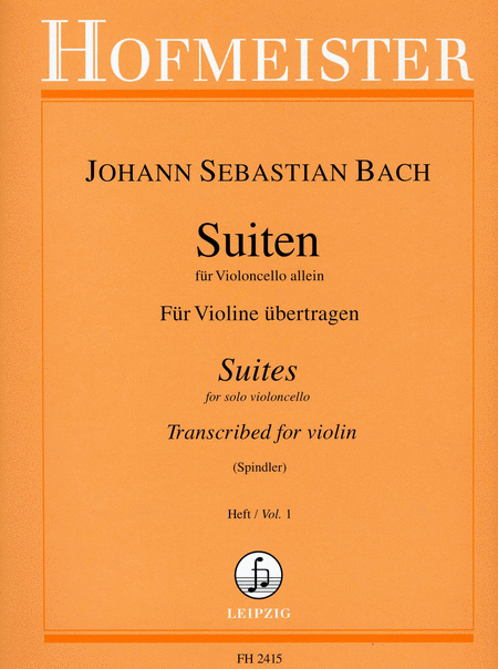 Suiten fur Violoncello. Fur Violine ubertragen, Heft 1