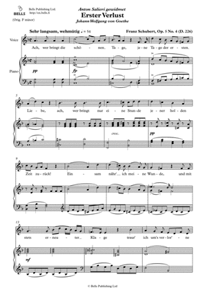 Book cover for Erster Verlust, Op. 5 No. 4 (D minor)