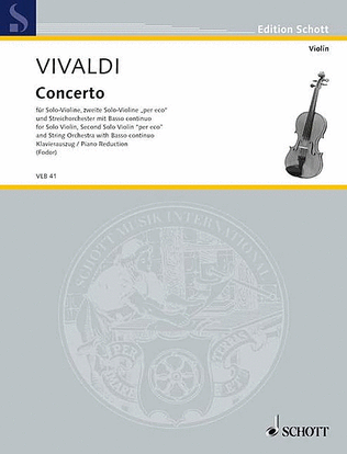 Book cover for Concerto in A Major for 3 Violins Strings and Basso Continuo "Per eco" RV552