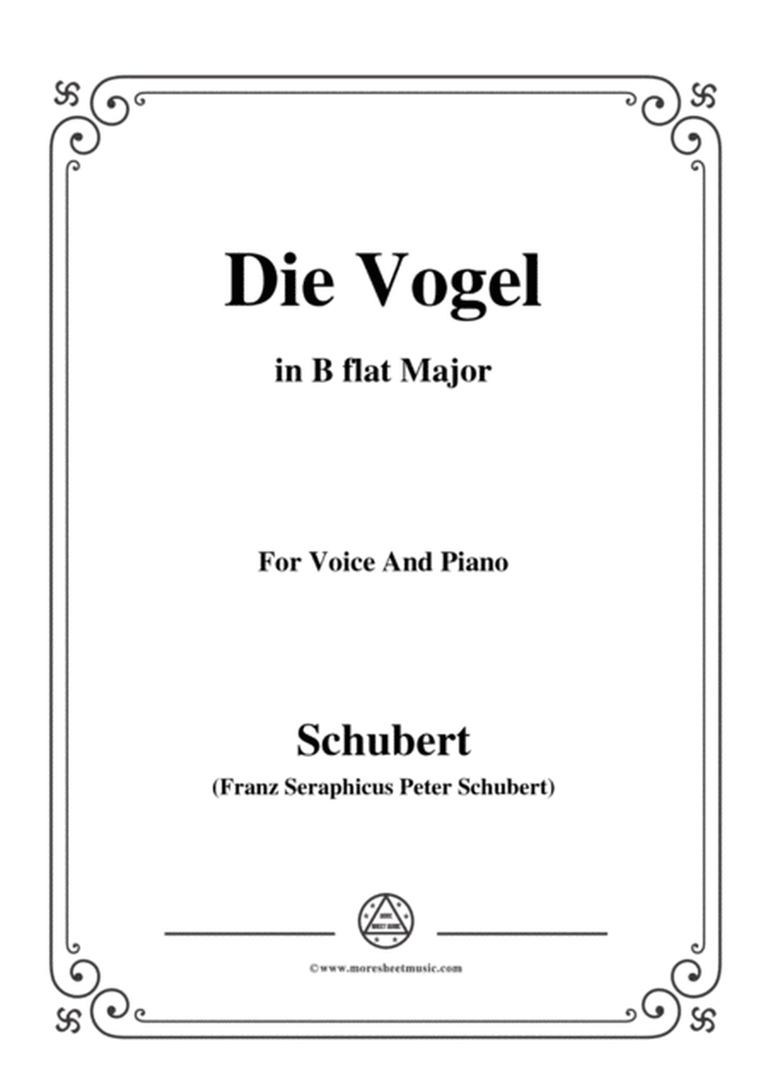 Schubert-Die Vogel,Op.172 No.6,in B flat Major,for Voice&Piano image number null