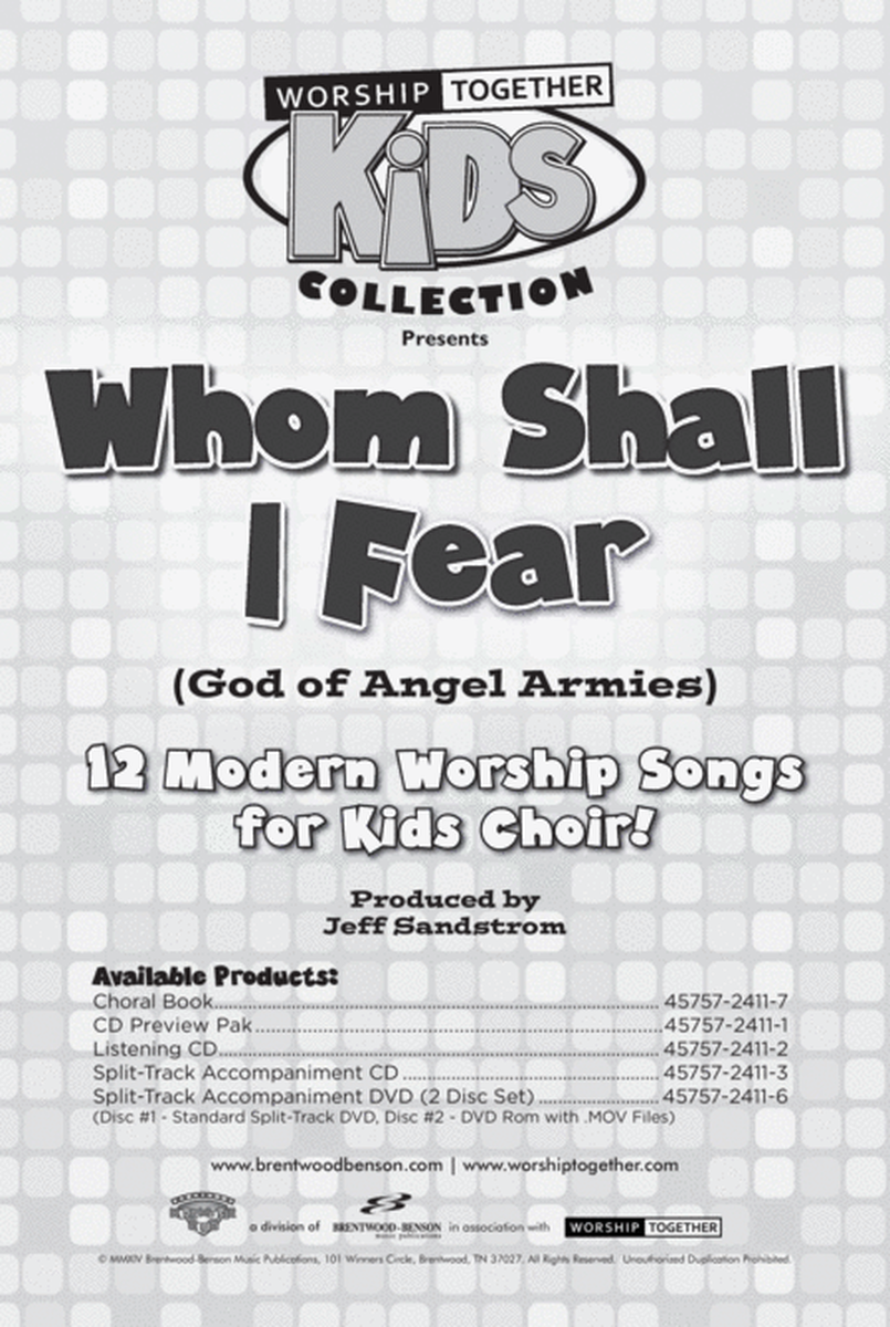 Whom Shall I Fear (God Of Angel Armies) - Split Track Acc DVD with .Mov Files (Kids) image number null