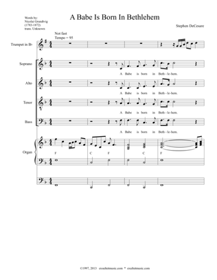 A Babe Is Born In Bethlehem (SATB)