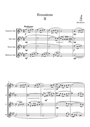 Book cover for Evocations II - Saxophone Quartet (SATB)