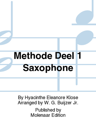 Book cover for Methode Deel 1 Saxophone
