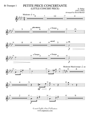 Book cover for Petite Piece Concertante (Little Concert Piece) (Solo Cornet and Concert Band): 1st B-flat Trumpet
