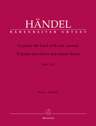 Book cover for O praise the Lord with one consent HWV 254