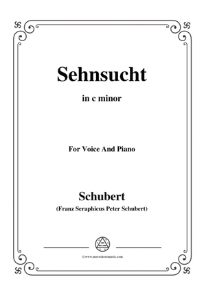 Book cover for Schubert-Sehnsucht,in c minor,Op.105 No.4,for Voice and Piano