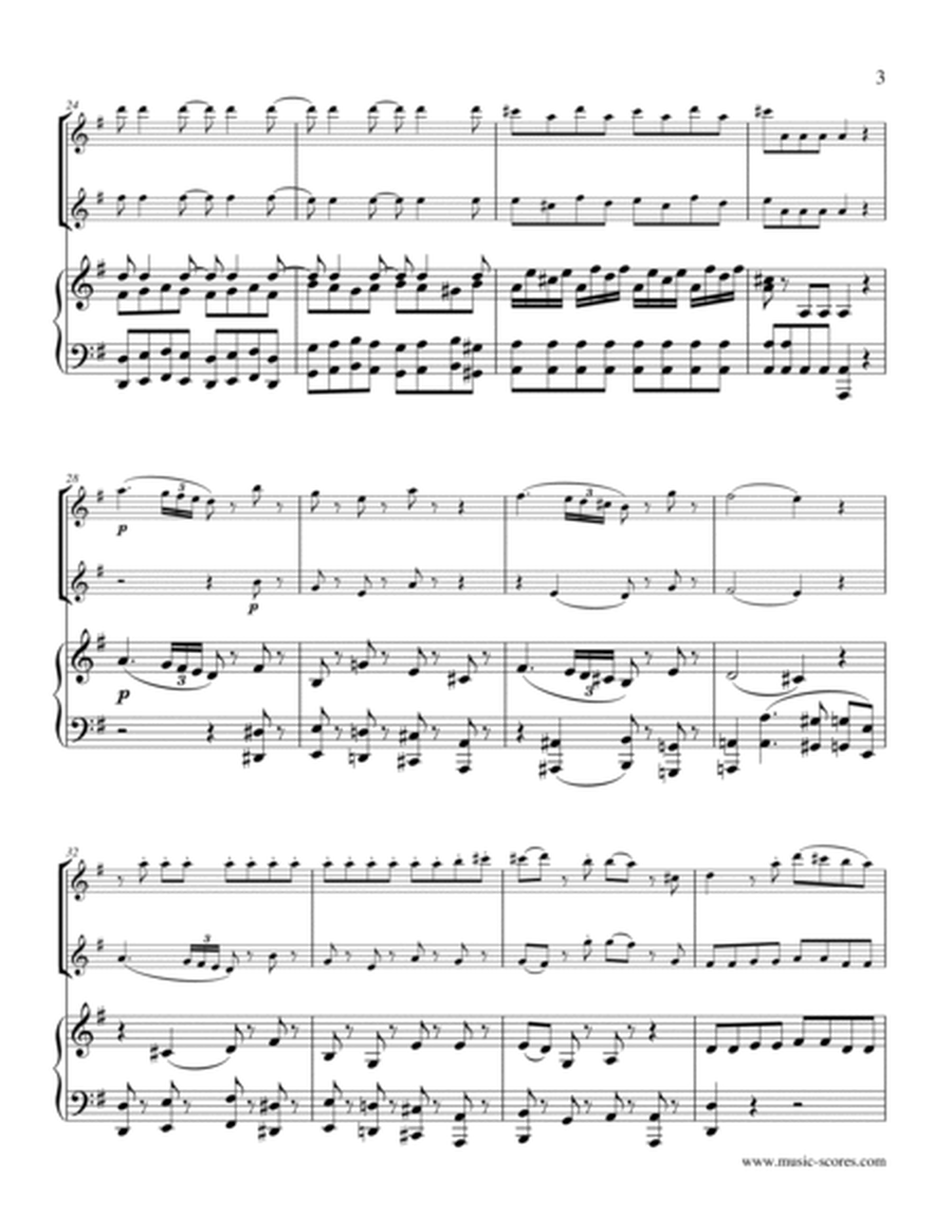 Eine Kleine Nachtmusik - Allegro 1st movement - 2 Violins and Piano image number null