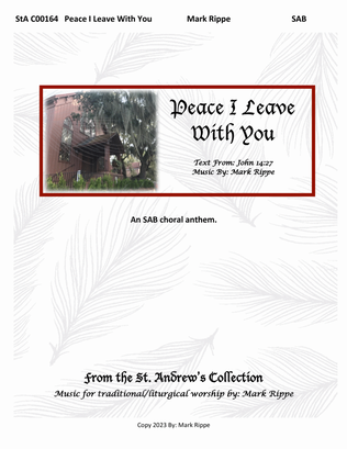 Book cover for Peace I Leave With You (StA C00164)