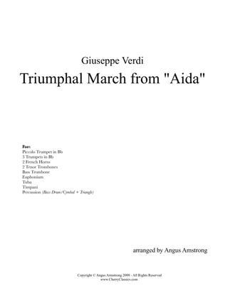 Book cover for Triumphal March from "Aida" for Brass Ensemble, Timpani & Percussion