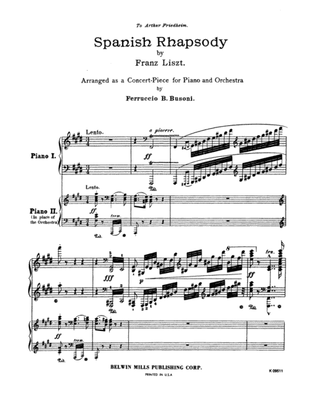 Book cover for Liszt: Spanish Rhapsody (Arr. Feruccio Busoni)