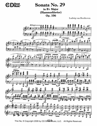 Sonata No. 29 In B-flat Major (hammerklavier), Op. 106