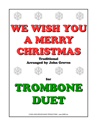 Book cover for We Wish You A Merry Christmas - Trombone Duet