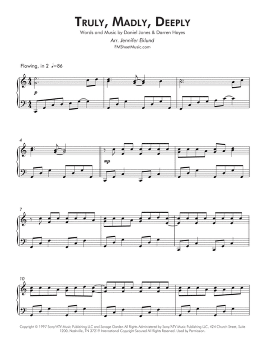 Truly, Madly, Deeply (Early Intermediate Piano) image number null