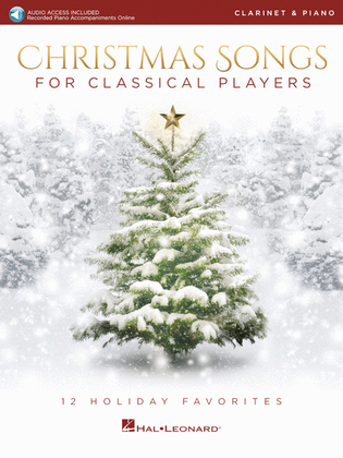 Book cover for Christmas Songs for Classical Players – Clarinet and Piano