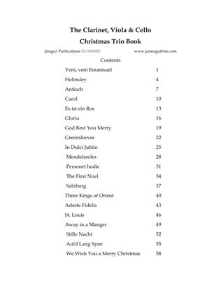 Book cover for The Clarinet, Viola & Cello Christmas Trio Book
