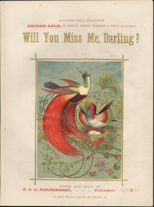 Book cover for Sill You Miss Me, Darling. Song and Chorus