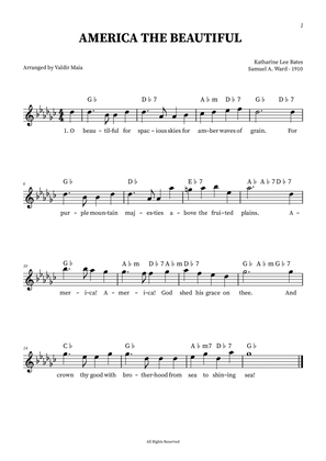 America The Beautiful - Leadsheet in G Flat