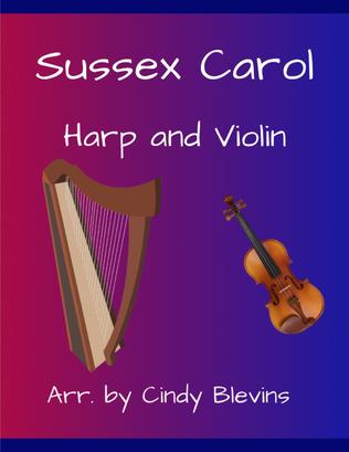 Book cover for Sussex Carol, for Harp and Violin