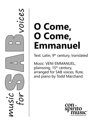 Book cover for O Come, O Come, Emmanuel - SAB voices, piano, flute