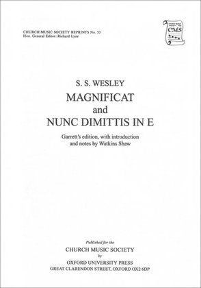 Magnificat and Nunc Dimittis in E