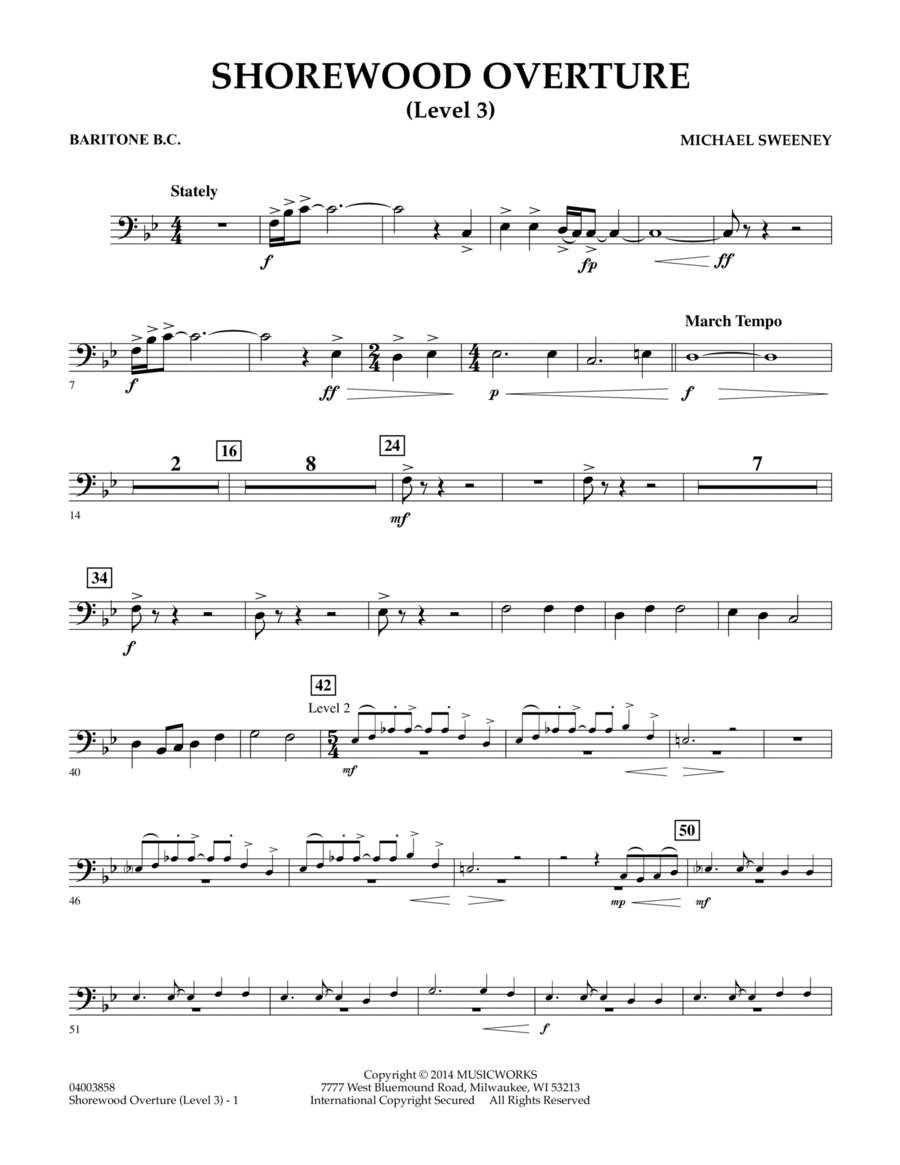 Shorewood Overture (for Multi-level Combined Bands) - Baritone B.C. (Level 3)