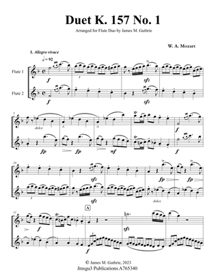 Book cover for Mozart: K. 157 Complete - Three Duets for Flute Duo