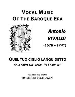 Book cover for VIVALDI Antonio: Quel tuo ciglio languidetto, an aria from the opera "Il Farnace", arranged for Voic