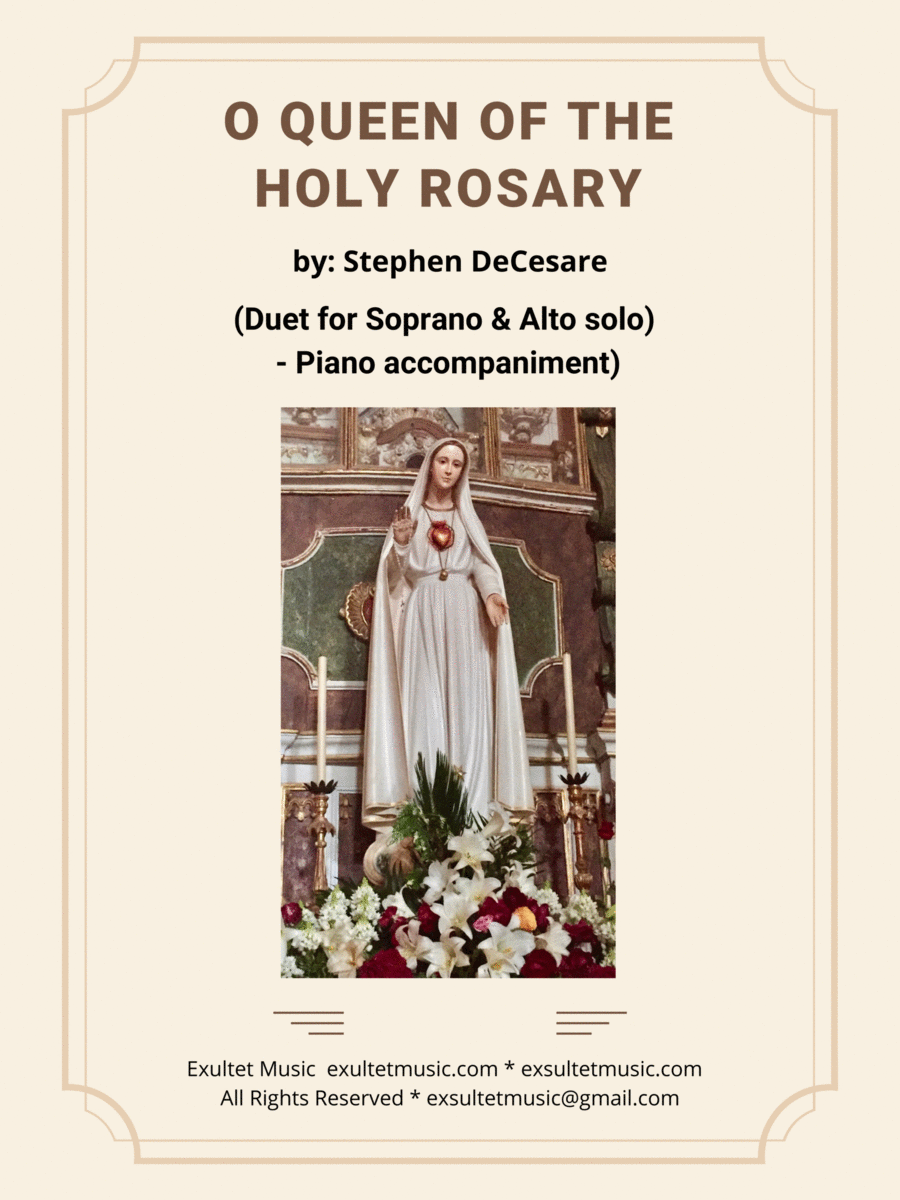 O Queen Of The Holy Rosary (Duet for Soprano and Alto solo - Piano accompaniment) image number null