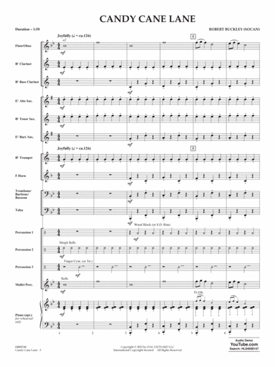 Candy Cane Lane - Conductor Score (Full Score)