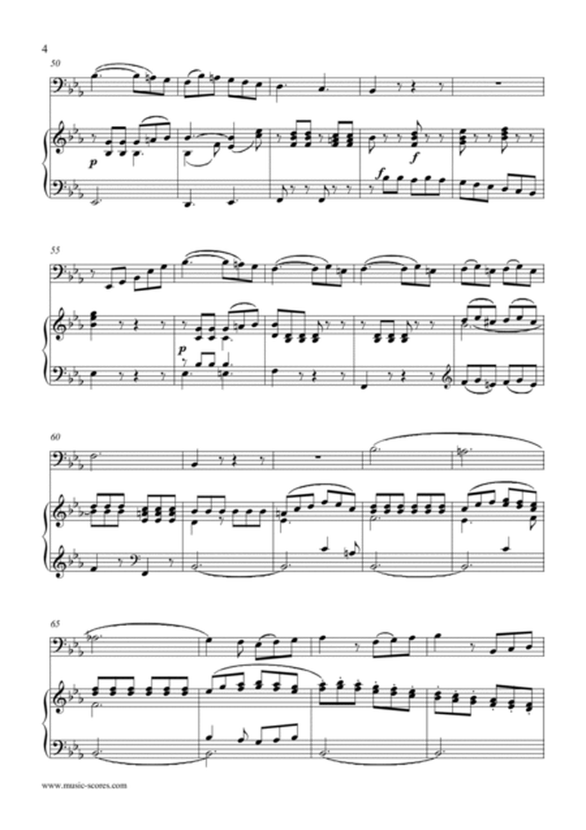 3rd Movement, Rondo, from Mozart's Horn Concerto no.4 0 - Trombone and Piano image number null