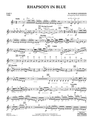 Book cover for Rhapsody in Blue (arr. Paul Murtha) - Pt.2 - Violin