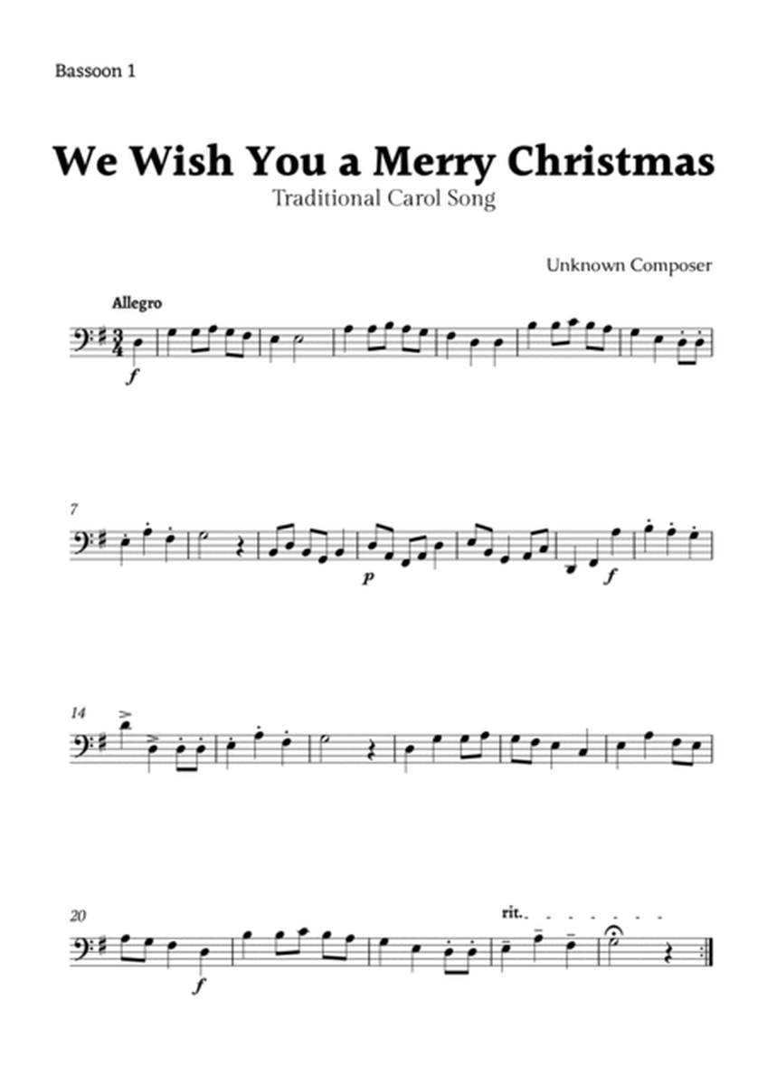 We Wish you a Merry Christmas for Bassoon Duet with Chords image number null