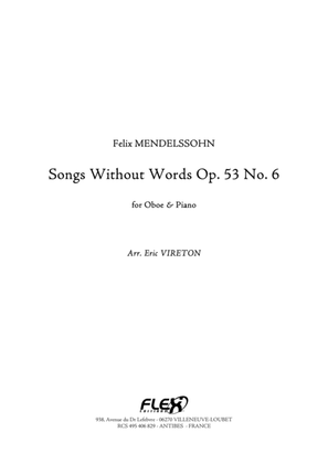 Book cover for Songs without Words Opus 53 No. 6