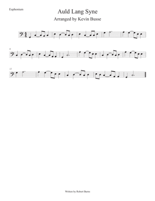 Book cover for Auld Lang Syne (Easy key of C) Euphonium