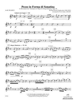 Book cover for Pezzo in forma di Sonatina: 1st B-flat Trumpet
